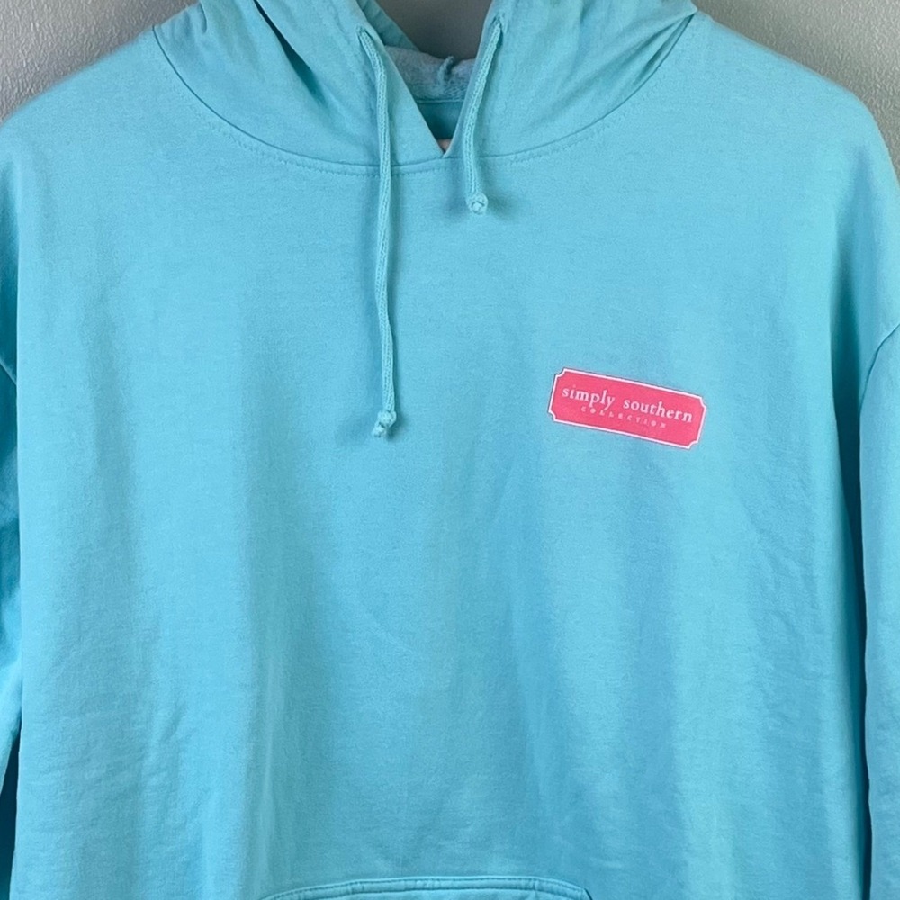Simply‎ Southern Light Aqua Southwestern Aztec Paisley Pull Over Hoodie Size XXL - Picture 3 of 5